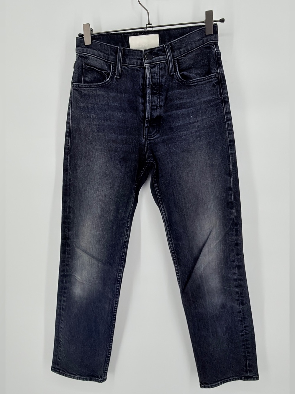 MOTHER The Tomcat Lies Lies Lies Straight Leg Jeans Gray Wash Size 25